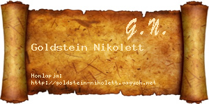 Goldstein Nikolett névjegykártya